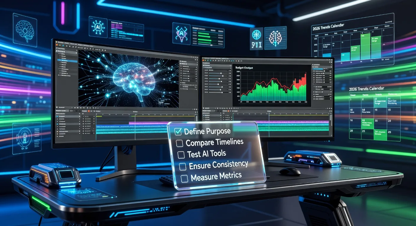 Video editing checklist comparing AI and human methods