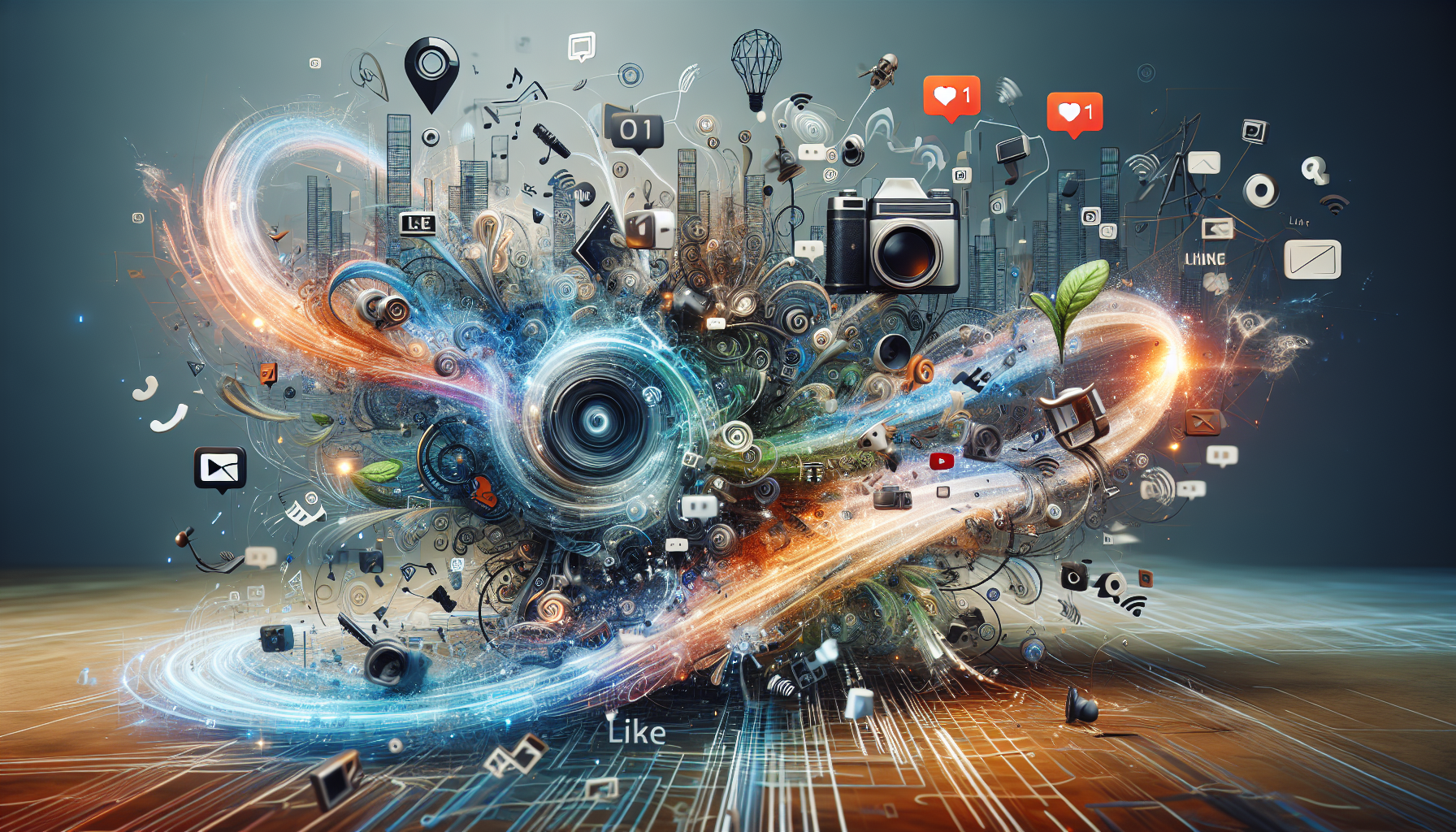 Video editing workspace with creative tools.